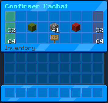 Interface d'achat
