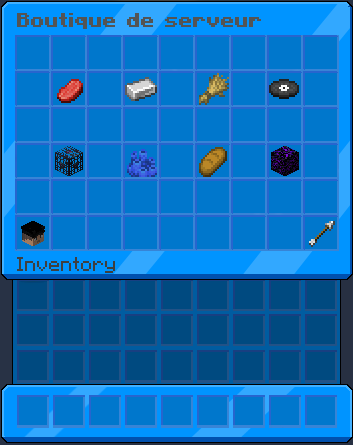 Interface du shop